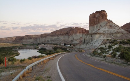 Dawn over Green River in Wyoming